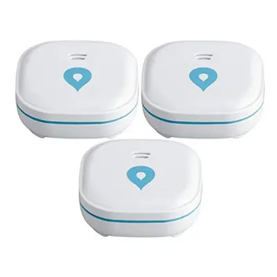 SEBSON 3x Water Alarm Mini GS153, year long term battery, water leak detector 60x60x24.2mm, wate