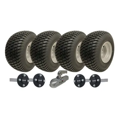 18x8.50-8 Twin Axle ATV Trailer Kit Wheels, AKLO Hub & Stub Axles + Hitch 1500kg