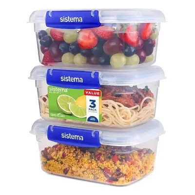 SISTEMA KLIP IT PLUS Food Storage Containers Leak-Proof Stackable/Airtight BPA-Free Plastic Coun