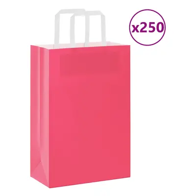 (pink, x x cm/ pcs) vidaXL Paper Bags pcs with Handles White 21x11x28 cm Paper Grocery Bag