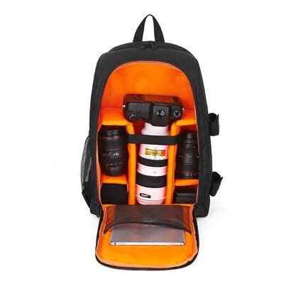 (Orange) SLR Camera Bag Shoulder Outdoor Camera Bag Professional Waterproof and Wear-resistant L