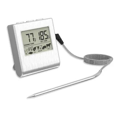 Barbecue Thermometer with Probe LED Display Electronic Food Thermometer