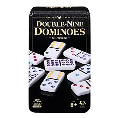 Double Nine Dominoes Set in Storage Tin, for Families and Kids Ages and up