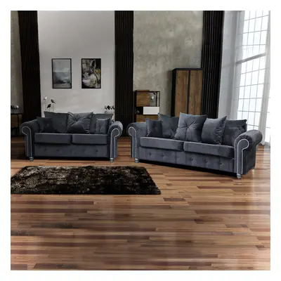 (3+2 Seated Sofa, Gray) Ashwin 3+2 Seater and Corner Luxuries Sofa