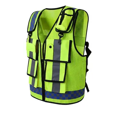 Reflective Vest With Pockets High Visibility Breathable Adjustable Safety Gear For Cycling Runni