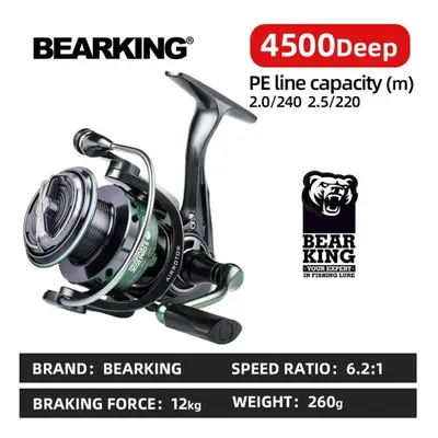 (as the picture, Series) Bearking Brand Hj Series 7bb Stainless Steel Bearing 6.2:1 Fishing Reel