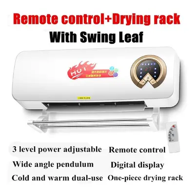 (white) 220v 2000w Wall Mounted Air Cooler Conditioner Heater Fan Heating Cooling Room Bathroom 