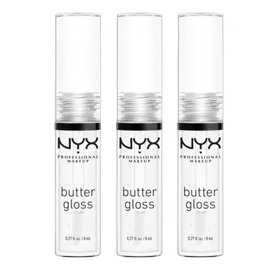 NYX PROFESSIONAL MAKEUP Butter Gloss Non-Sticky Lip Gloss - Sugar Glass Clear Pack Of