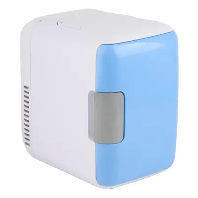 (blue) 4l Car Refrigerator Large Capacity Small Size Food Grade Liner Cooler Warmer Mini Fridge 