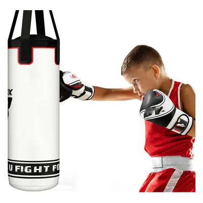 (2FT, White) Kids Punching Bag with Boxing Gloves, MMA Muay Thai Boxing Taekwondo Karate Trainin