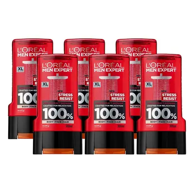 L'OrÃ©al Men Expert Stress Resist Shower Gel for Men, ml, Pack of 6, Bulk Buy