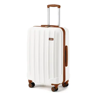 (28 inch ) 19/24/28 inch Cream Color ABS Hard Shell Travel Luggage Suitcase Trolley Case Bag Whe