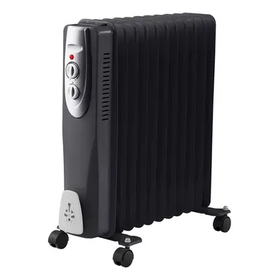 (1) 2500w Oil Filled Radiator Fin 2.5k Portable Heater Heat Settings Thermostat