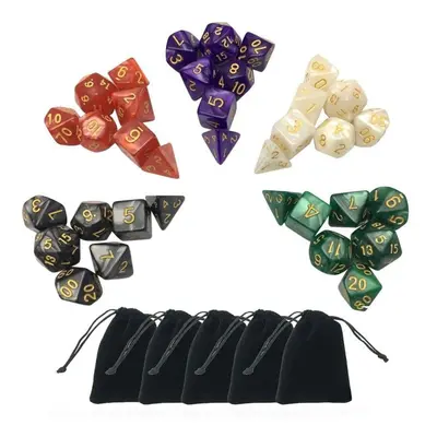 35Pcs Multisided Dices Set Polyhedral Dice Role Playing Games Gadget Colors