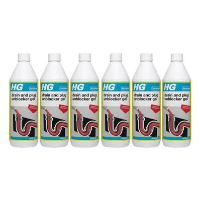 6 x HG Drain and Plug Unblocker Gel 1L