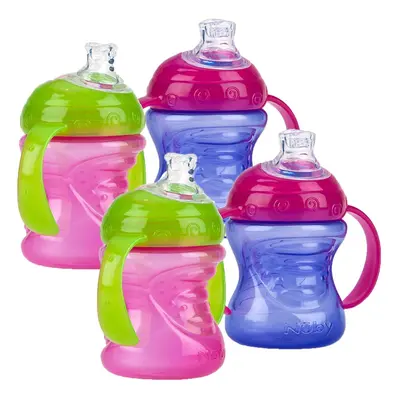 Nuby Two-Handle No-Spill Super Spout Grip N' Sip Cup Count (Pink/Purple)