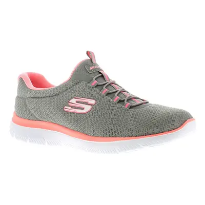 (5 (Adults')) Skechers Summits Womens Ladies Running Trainers Gym Shoes Grey/Pink UK Size