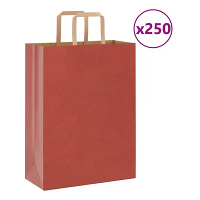 (red, x x cm/ pcs) vidaXL Paper Bags pcs with Handles White 21x11x28 cm Paper Grocery Bag