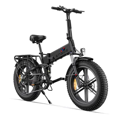 (Black) ENGWE Electric Bike ENGINE X Folding E-Bike 20"Ã4.0" Thick Off-Road Tyres, 48V 13Ah Rep