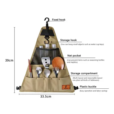 (Small Triangle) Waterproof Tableware Storage Bag 900D Oxford Fabric Outdoor Camping BBQ Tablewa