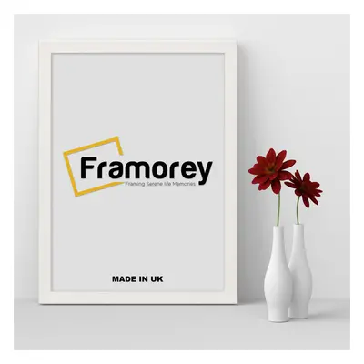 (90x60 CM) White Picture Frame / Wall Art Frames / Flat Wooden Effect Poster Frame / Photo Print