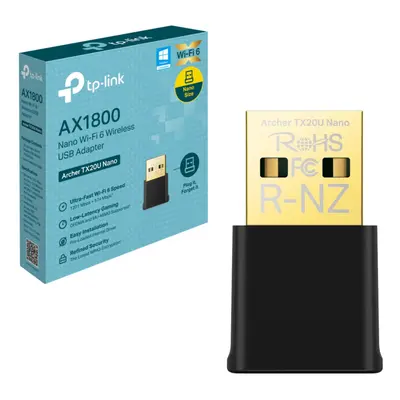 AX1800 Archer TX20U Nano WiFi Wireless MU-MIMO USB Adapter, Fast WiFi 6, Dual Band Wireless, Low