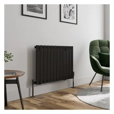 (Black, x 908mm - Single) Flat Panel Radiators Horizontal Vertical Heater