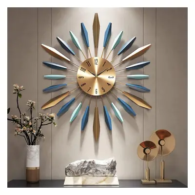 (M, Colorful) Large metal decorative wall clock, medieval silent non-tick-tick large clock, mode