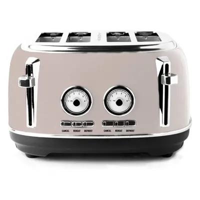 (Putty) Jersey Putty Retro Slice Toaster - Slot Toaster with Dual Control & Adjustable Browning 