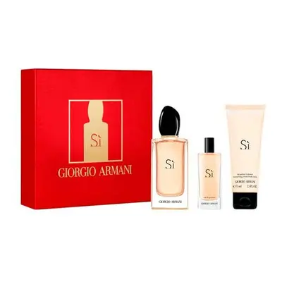 Armani Si Pcs Set: 3.4 Eau De Parfum Spray + Ml Eau De Parfum Spray + 2.5 Body Lotion (Hard Box)