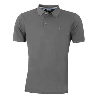 Calvin Klein Mens Campus Button Ribbed Collar Golf Polo Shirt