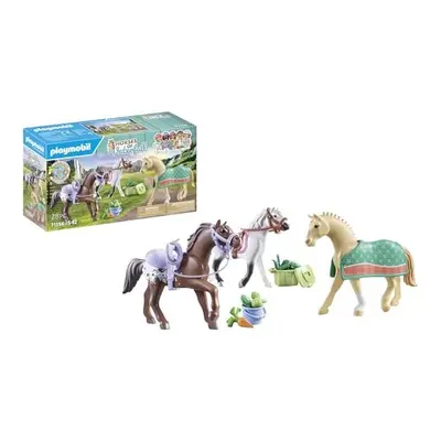 71356 Horses of Waterfall - Three Horses with Saddle, Horse Toy, Fun Imaginative Role-Play, Play