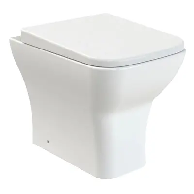 Nes Home Square Back to Wall Rimless Toilet and Soft Close Seat White