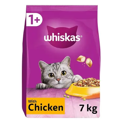 Whiskas 1+ Adult Chicken, Adult Dry Cat Food , kg ( Pack of 1)