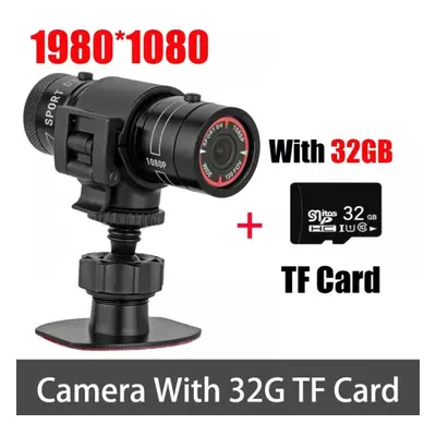 (Camera Add 32G) F9 Action Camera Hd 1080p Bike Motorcycle Helmet Camera Outdoor Sport Dv Video 