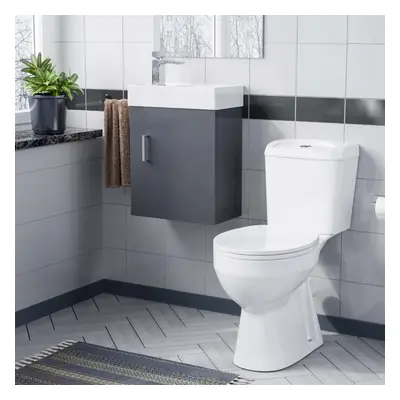 Nanuya 400mm Grey Wall Hung Vanity Unit And Toilet Pan