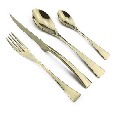 (champagne) Pcs Shiny Black Dinnerware Cutlery Set Stainless Steel Sharp Steak Dinner Knives For