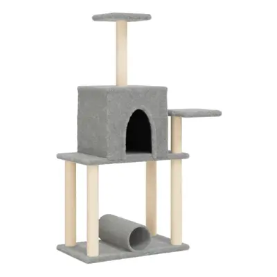 (light grey) vidaXL Cat Tree with Sisal Scratching Posts Cat Scratch Tower Climbing Tree