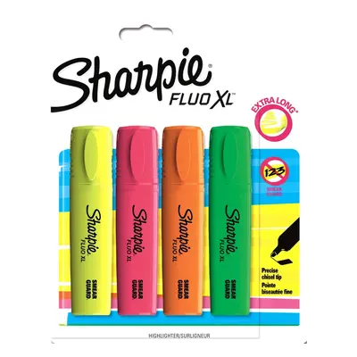 Sharpie Fluo Highlighter, Chisel Tip - Assorted Colours, Pack of