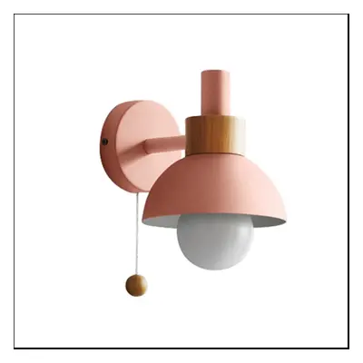 Living Room Porch Aisle Lamp Nordic Minimalist Modern Bedroom Bedside Lamp Macaron Wall Lamp(Pin