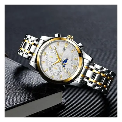 (white,gold) Weisikai 5008b Men Watches New Top Brand Luxury Men&apos;s Watch With Box Waterproo