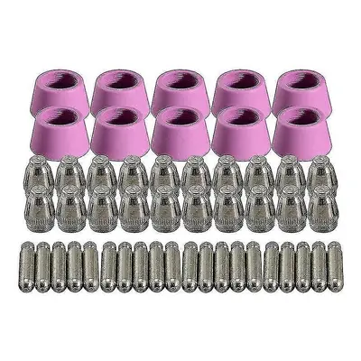 50pcs Plasma Cutter Torch Consumables Electrode Nozzles Cups Kit for -60 Sg-55 Wsd-60 Fit Cut-60