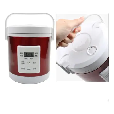 (rose red) 1.6 Liter Removable Pot Travel Rice Cooker Non-stick For Cooking Soup, Rice, Stuf