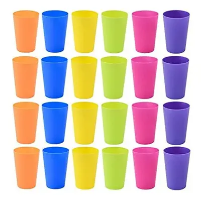 KAHEIGN 24Pcs Reusable Plastic Cups, 250ml Children?s Kids Durable Plastic Drinking Cups Tumbler