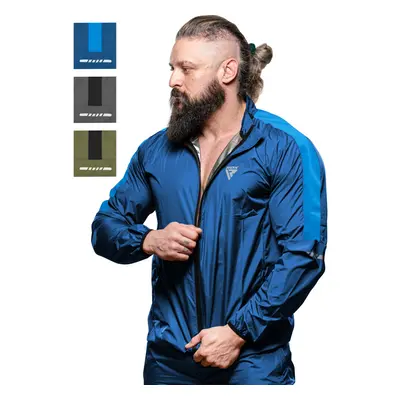 (Blue, L) RDX Sauna Suit Weight Loss Sweat Heat Tracksuit