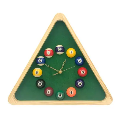 13 Inch Billiard Quartz Clock with Solid Wood Frame Wall Clock for Living Room,Bedroom