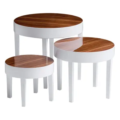 Premier Housewares Moritz Nest of White High Gloss Table