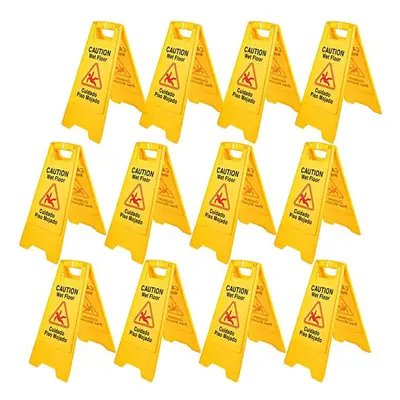 Vevor JSP12PCSDBAQBZ001V0 in. Caution Wet Floor Sign, Yellow - Pack of