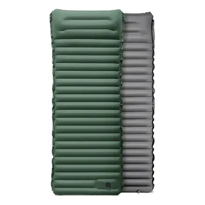 (Green Grey) Ultralight Self-inflating Air Mattress Widen Sleeping Pad Splicing Inflatable Bed B