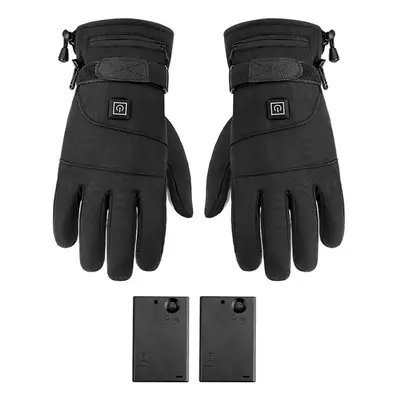 (Battery Box Without Battery) Motorcycle Riding Gloves Heating Thermostat Warm Windproof And Fal